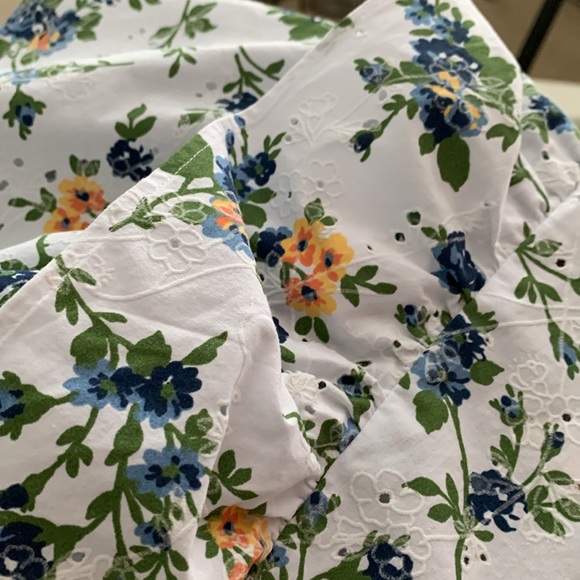 Zara Floral Eyelet Ruffle Top XS - Picture 9 of 9